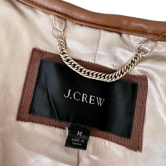 NWOT J. Crew Collarless jacket recycled sherpa brown teddy bear plush coat fuzzy - Picture 3 of 16